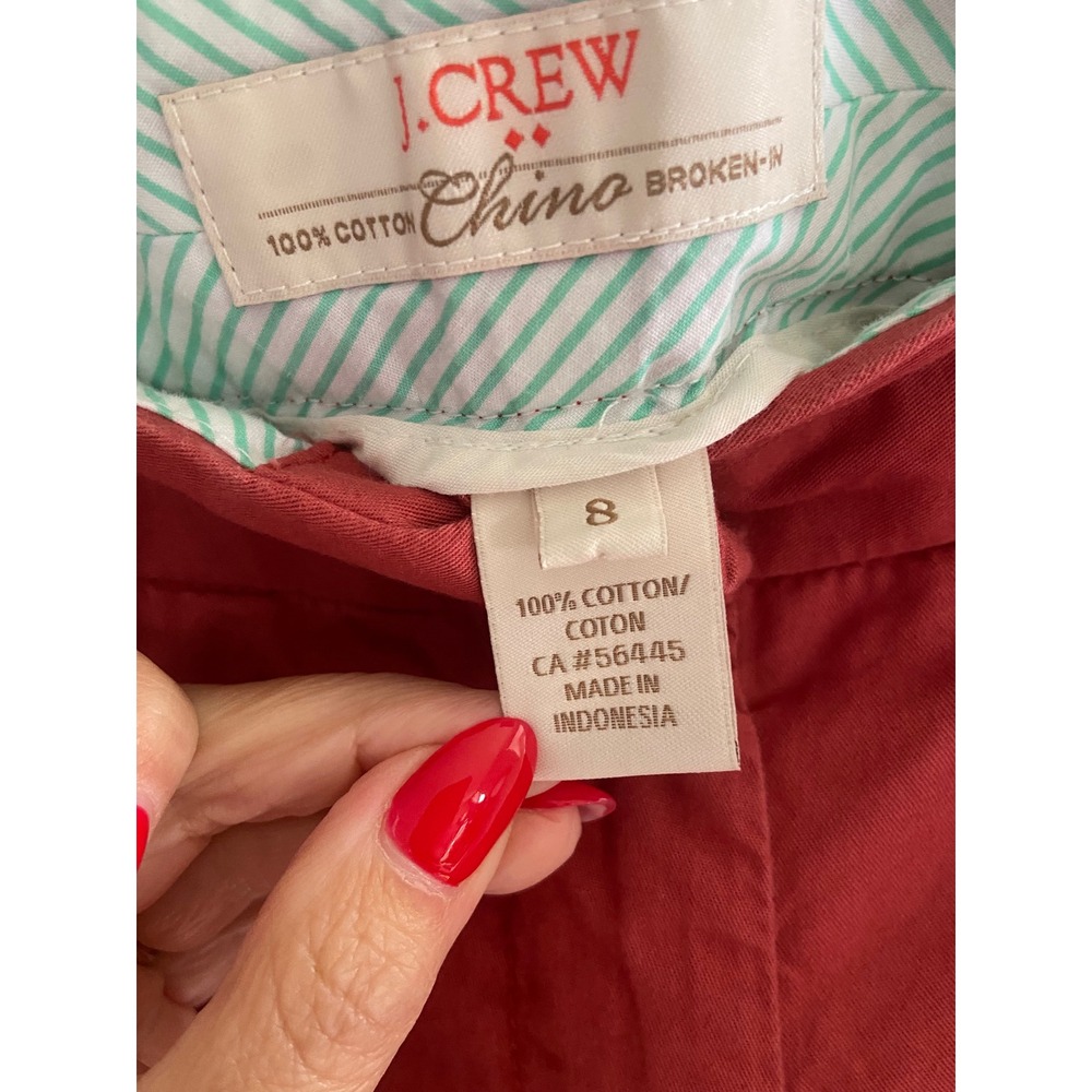 J.Crew Broken-In Chino Shorts Womens 8 Coral Red Casual Summer Cottage Core 3" - Picture 2 of 5